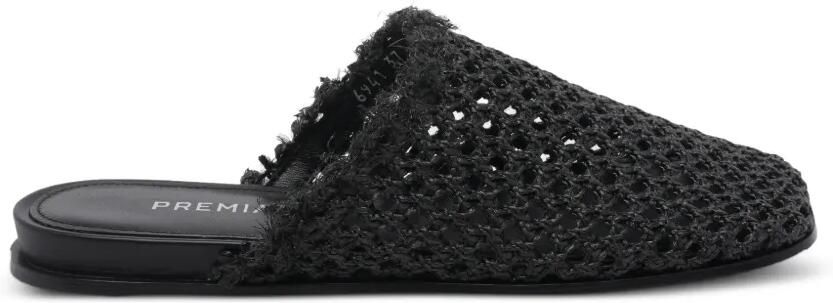 Premiata Rafia Sabot sandalen Zwart
