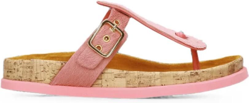 Premiata Sandalen met gespsluiting en kalfshaar Roze