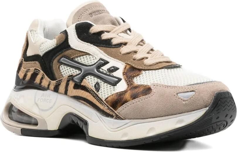Premiata Sharky-D sneakers met tijgerprint Beige