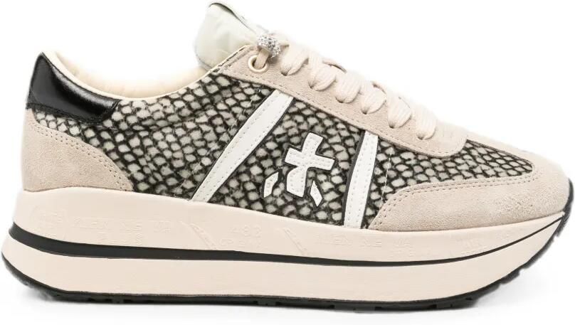Premiata snakeskin-effect sneakers Beige