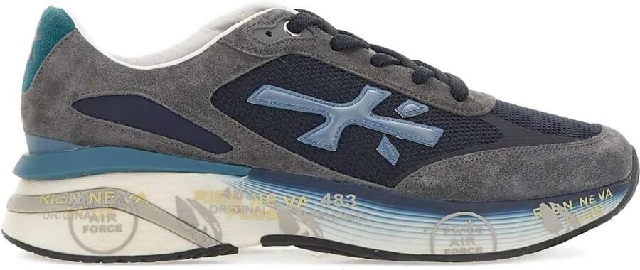 Premiata Sneakers met logo en hak Blauw