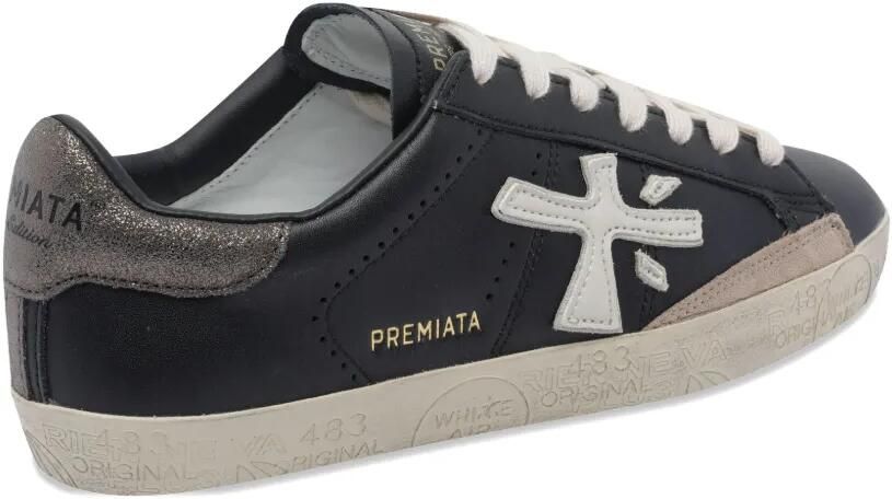 Premiata Sneakers met logodetail en ronde neus Zwart - Foto 3