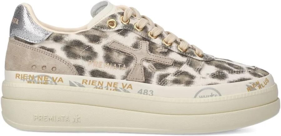 Premiata Sneakers met luipaardprint Beige