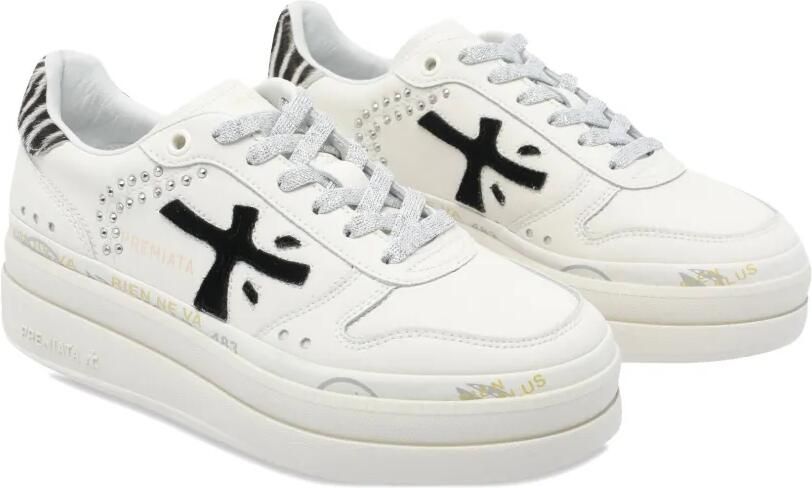 Premiata Sneakers met plateauzool en zebraprint Wit - Foto 4
