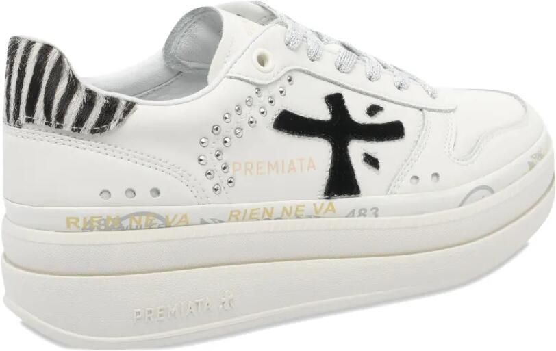 Premiata Sneakers met plateauzool en zebraprint Wit - Foto 3