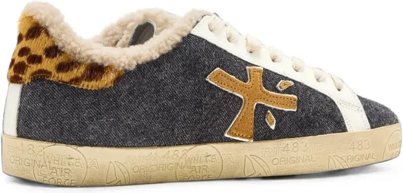 Premiata Steven D shearling-trim sneakers Grijs - Foto 4