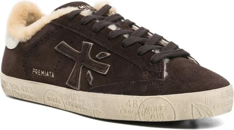 Premiata Steven suède sneakers met lammy voering Bruin - Foto 2
