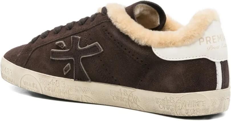 Premiata Steven suède sneakers met lammy voering Bruin - Foto 3