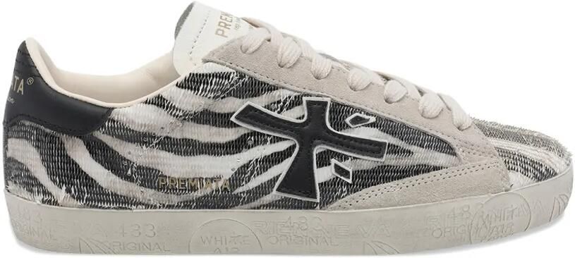Premiata Stevend 8053 sneakers met zebra-print Beige