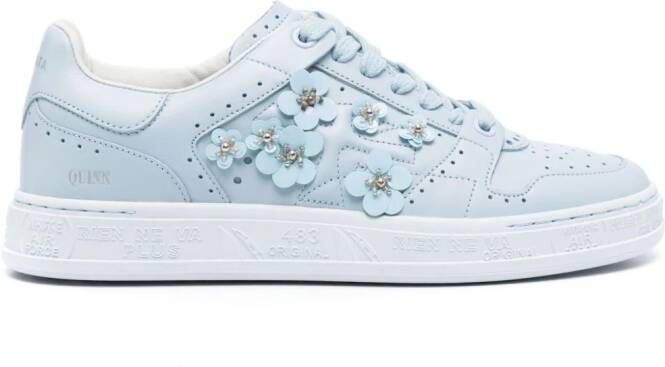 Premiata Quinn sneakers met bloemenpatch Blauw