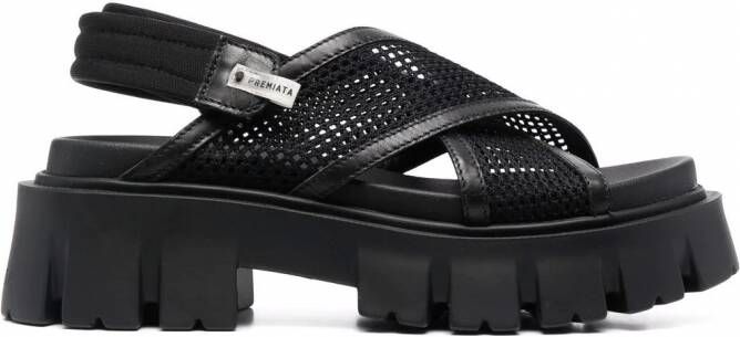 Premiata Sandalen met mesh bandje Zwart