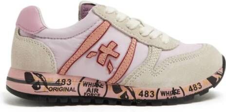 Premiata Kids Sky suède sneakers met vlakken Roze
