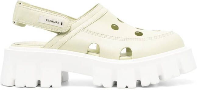 Premiata Slingback muiltjes met plateauzool Groen