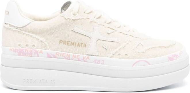 Premiata Sneakers met gebreide vlakken Beige