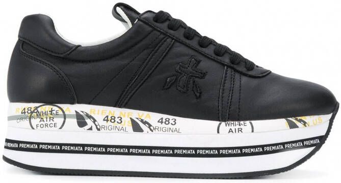 Premiata Beth 3873 sneakers met logopatch Zwart