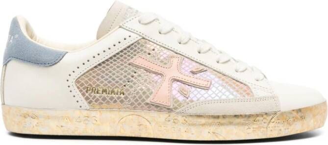 Premiata Steven sneakers met iriserend detail Wit