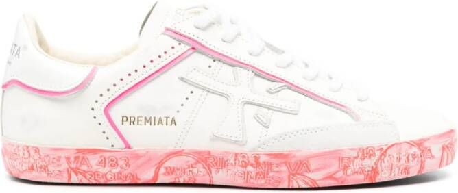 Premiata Stevend gerafelde sneakers Wit