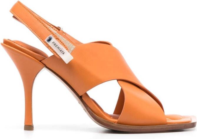 Premiata Stiletto sandalen met gekruiste bandjes Oranje