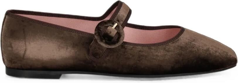 Pretty Ballerinas Camille fluwelen ballerina's Bruin
