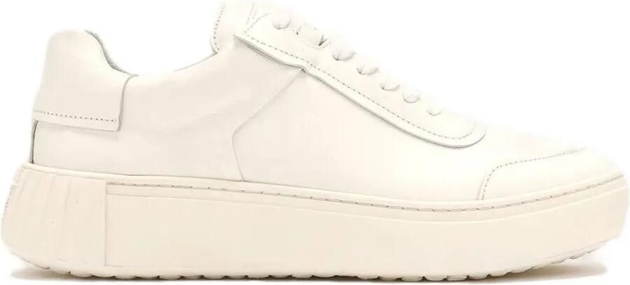 Primury Frank leren sneakers met plateauzool Wit