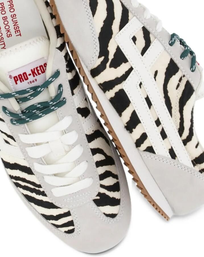 Pro-Keds Racer 77 zebra-print sneakers Wit - Foto 2