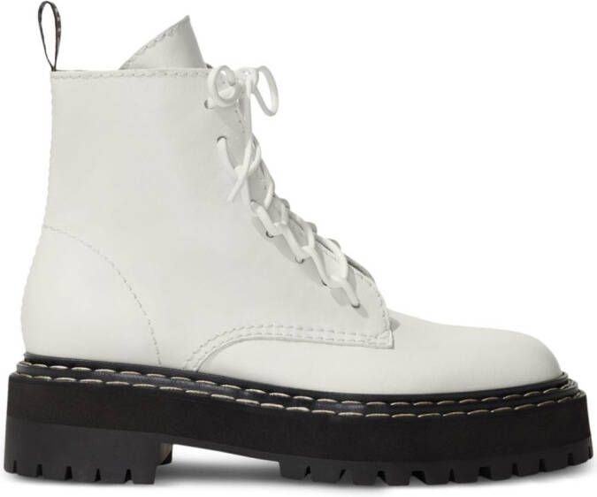 Proenza Schouler Leren combat boots Wit