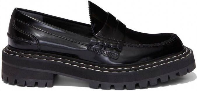 Proenza Schouler Loafers met contrasterend stiksel Zwart