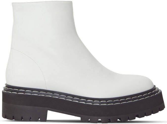 Proenza Schouler Lug Sole veterlaarzen met chunky zool Wit