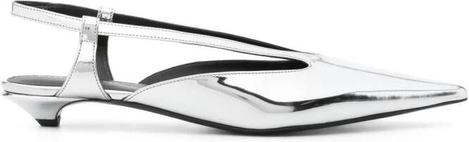 Proenza Schouler Point slingback pumps met puntige neus Zilver