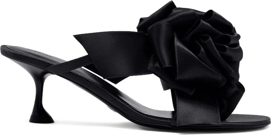 Proenza Schouler 60 mm sandalen met hak en verfraaid met rozen Zwart