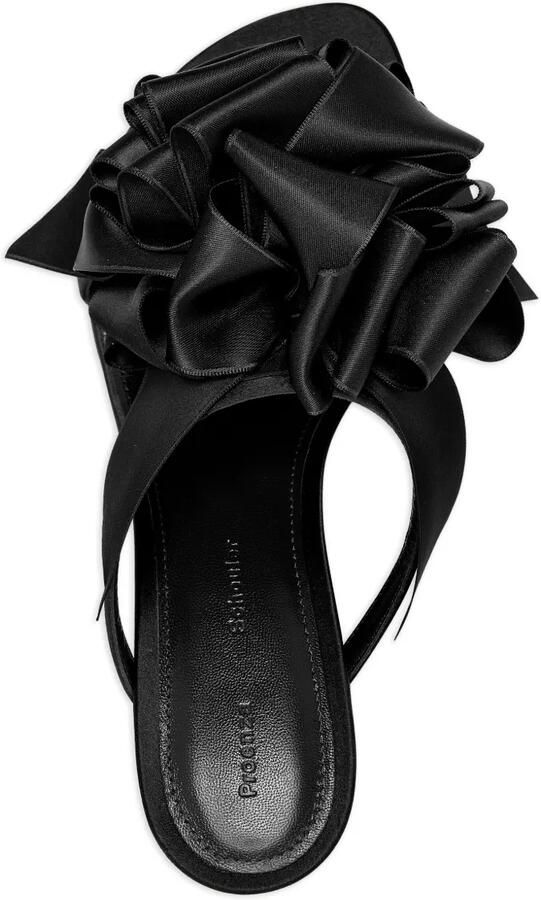Proenza Schouler 60 mm sandalen met hak en verfraaid met rozen Zwart - Foto 3