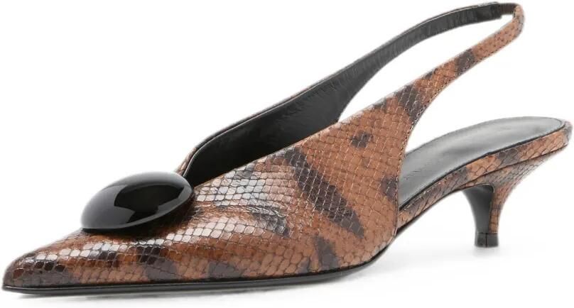 Proenza Schouler Dome Slash slingbacks in reliëf-python Bruin - Foto 2