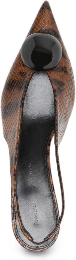 Proenza Schouler Dome Slash slingbacks in reliëf-python Bruin - Foto 3