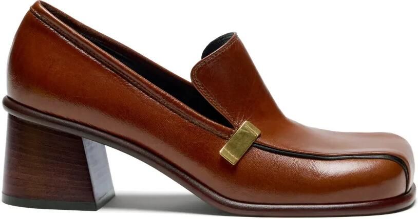 Proenza Schouler Esme loafers van nappa latex Bruin