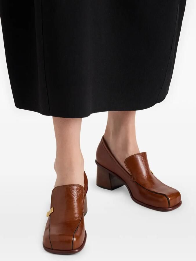 Proenza Schouler Esme loafers van nappa latex Bruin - Foto 2