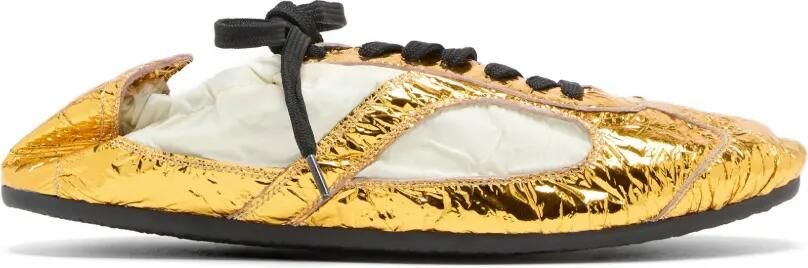 Proenza Schouler Gekreukte soft-track goudkleurige sneakers