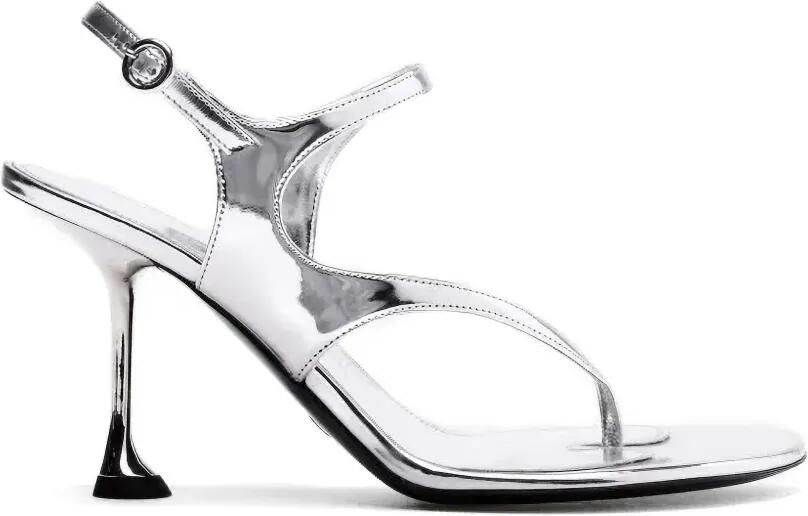 Proenza Schouler Leren sandalen Zilver