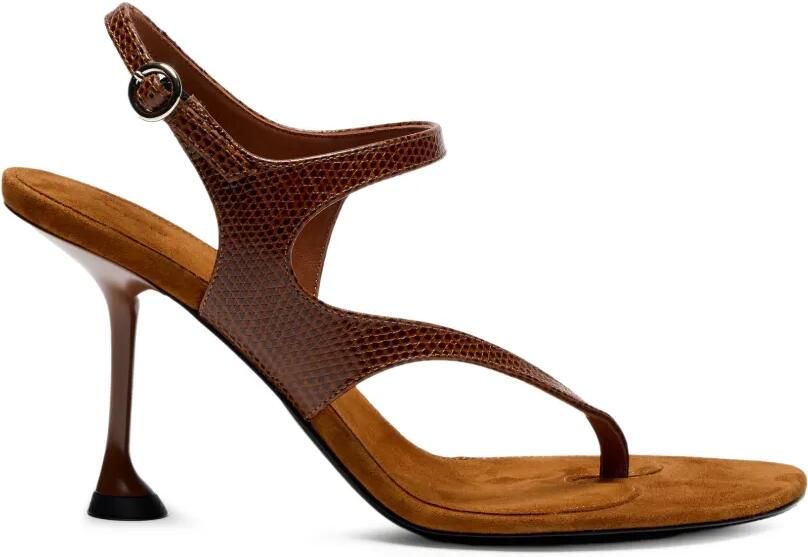 Proenza Schouler Tee 85 sandalen met hagedissen-reliëf Bruin