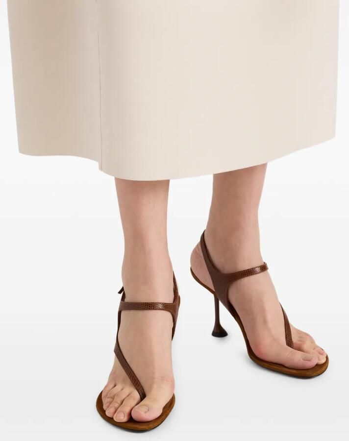 Proenza Schouler Tee 85 sandalen met hagedissen-reliëf Bruin - Foto 2