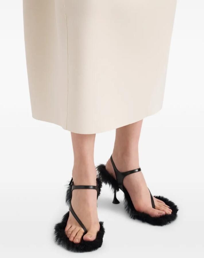 Proenza Schouler Tee 85 sandalen van nappa lammy combo Zwart - Foto 2