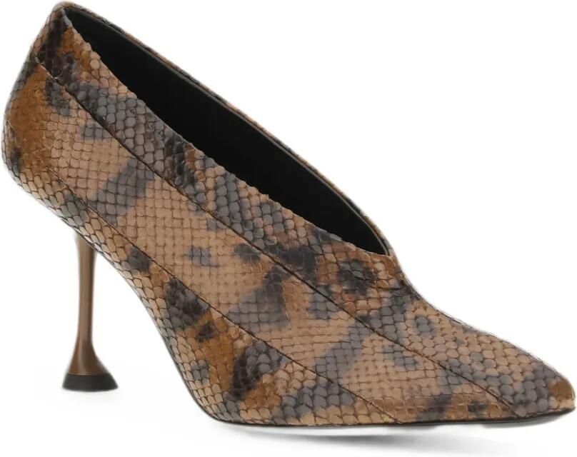 Proenza Schouler Tee leren pumps met slangen-effect Bruin - Foto 2