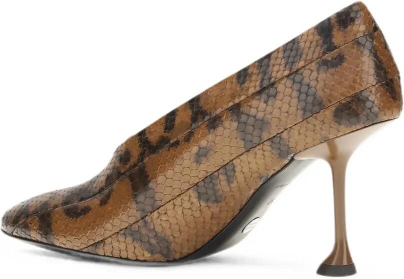 Proenza Schouler Tee leren pumps met slangen-effect Bruin - Foto 3