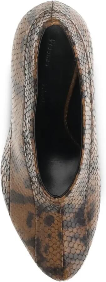 Proenza Schouler Tee leren pumps met slangen-effect Bruin - Foto 4