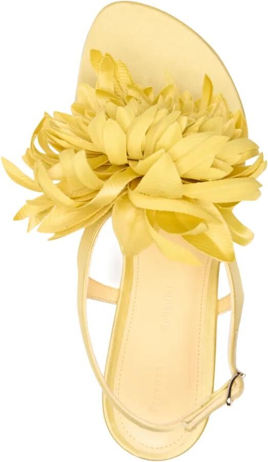 Proenza Schouler Tee sandalen met bloemenapplicatie Geel - Foto 2