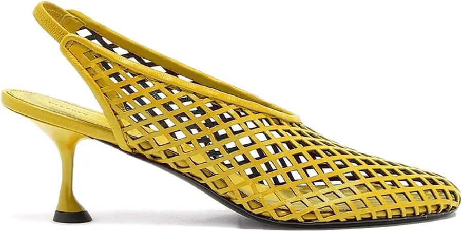 Proenza Schouler Tee slingback pumps met geperforeerde details Geel