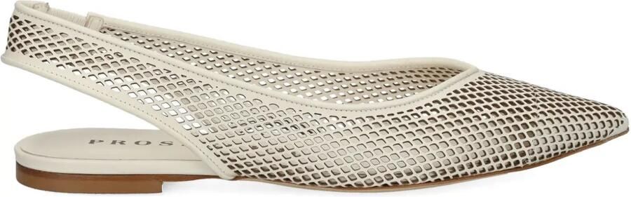 PROSPERINE Mesh platte slingback pumps Wit