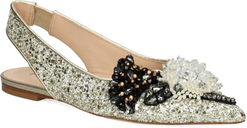 PROSPERINE Platte slingback pumps verfraaid met strik Wit - Foto 3