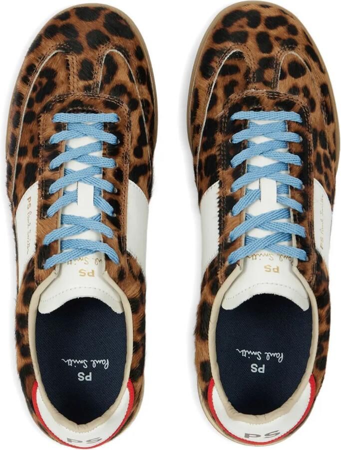PS Paul Smith Dover gestreepte sneakers met luipaardprint Bruin