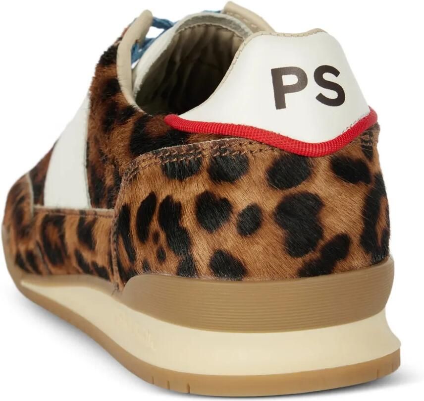 PS Paul Smith Dover gestreepte sneakers met luipaardprint Bruin - Foto 2