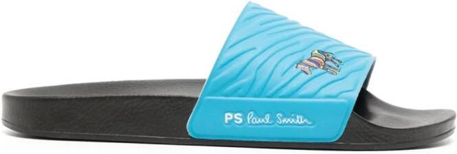 PS Paul Smith Slippers met zebraprint Blauw
